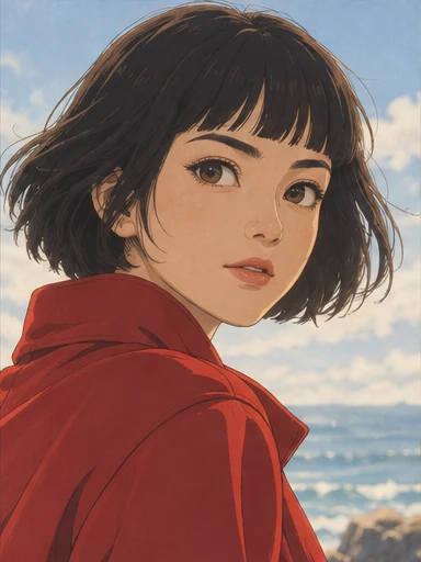 Concept portrait of a fictional woman in Main character style