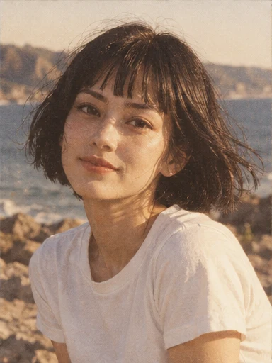 Concept portrait of a fictional woman in Summer of ’78 style